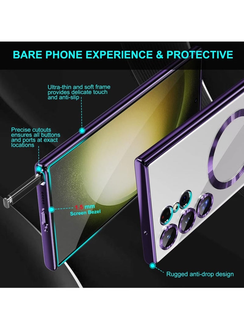 Raxoom Galaxy S24 Ultra MagSafe Case â€“ Clear Magnetic Case with Camera Lens Protection, Anti-Scratch, Shockproof, Wireless Charging Compatible [6.8 inch] - Image 5
