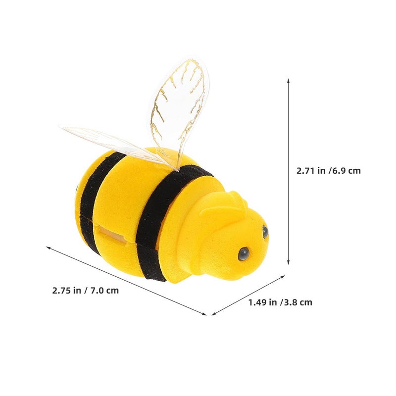 3 Plush Honey Bee Jewelry Box Small Rings Earrings Trinket Holder Set For Wedding Engagement Proposal - Image 3