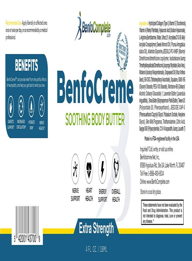 genius.nn Benfotiamine Inc., Benfocreme, Body Butter, 4 fl oz (118 ml) - Image 2