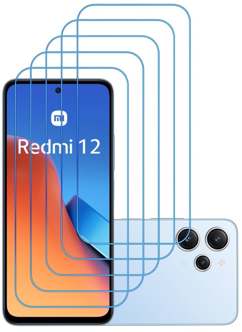 ACLIX 5 Pieces Antistatic ESD Dustproof Premium Quality High Definition Clear Tempered Glass Screen Protector Designed For Xiaomi Redmi 12 - Image 1