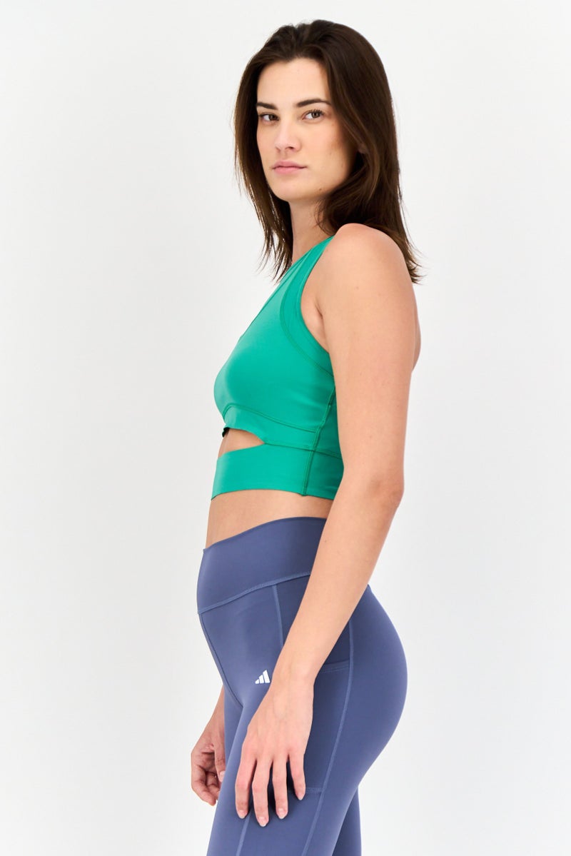 Adidas Women Sportswear Fit Sleeveless Training Tank Tops, Green - Image 2