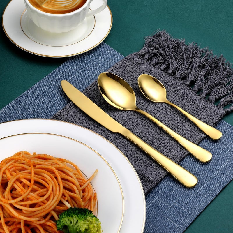 OGORI Gold Silverware Set OGORI 30Piece Gold Forged Stainless Steel Flatware Set Service of 6 - Image 2