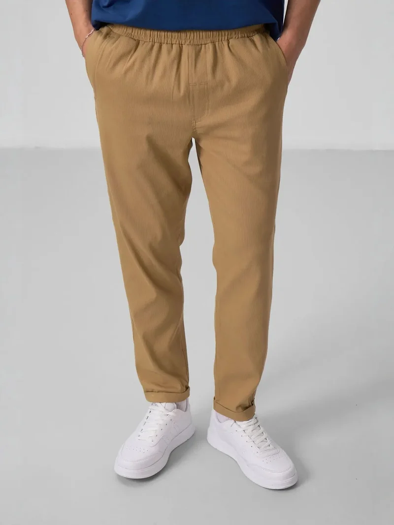 تومي لايف TOMMY Men's Straight-leg Gabardine Chinos
