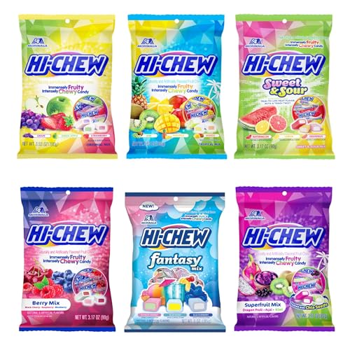 HI-CHEW HICHEW Variety Mix Pack of 6 Bags  17 Flavor Assort Sweet and Sour Chewy Candy Unique Fun Soft  Immensely Juicy Fruity Candy Flavors  Individually Wrapped for Sharing - Image 1