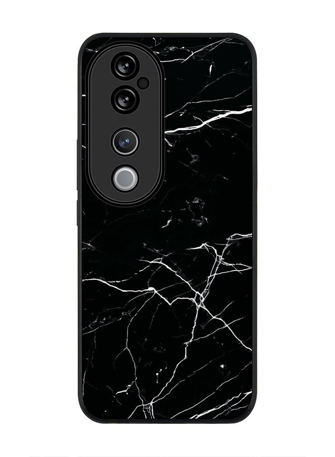 Stylizedd For vivo V40 5G /vivo V40 Pro Case,Slim fit Camera Protection, Shockproof Thin Phone cover - Marble Print Black - Image 1