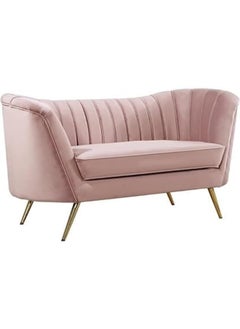 Mid-Century Modern Chesterfield Sofa in Velvet with Sleek Golden Metal Legs - Ideal for Living Room, Bedroom, or Office Use (Dusty Rose, 3 Seater) - pzsku/ZB655C0B035EECBF135FAZ/45/_/1725442078/069400aa-a1d4-4374-bab7-8105c59777a7