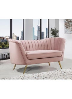 Mid-Century Modern Chesterfield Sofa in Velvet with Sleek Golden Metal Legs - Ideal for Living Room, Bedroom, or Office Use (Dusty Rose, 3 Seater) - pzsku/ZB655C0B035EECBF135FAZ/45/_/1725442083/4b7c9980-5caf-4f14-86bf-eb11c2521800