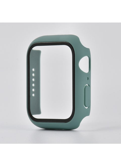 Suitable For 2022 Apple Watch Case 8 Generation Protective Case PC + Tempered Film Case Film Integrated IWatch7 Case-Color:Official Green-Exterior Dimension:40mm Without Packaging