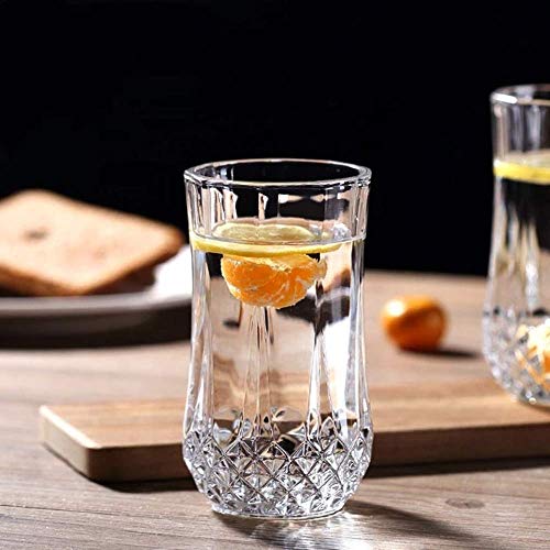bellemax Crystal Water Glasses, Set of 6, 250 ML, Highball Premium Drinking Glass for Juice, Cold Drinks, Cocktails, Mocktails, Beer, Milk, Multipurpose Usage, Heavy Base (BX-04) - Image 1