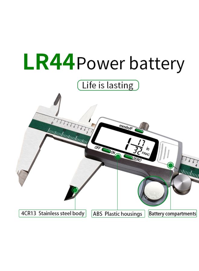 Electronic Digital Display Caliper Vernier Ruler Silver/Green 236mm - Image 4