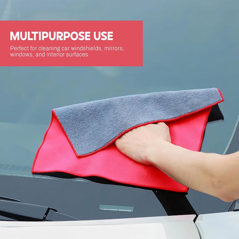 MIORAH Microfiber Cleaning Cloth for Car & Home | Ultra Soft Dusting & Glass Cleaning Cloth – Lint-Free & Reusable (30x40cm-3Pc) - Image 4