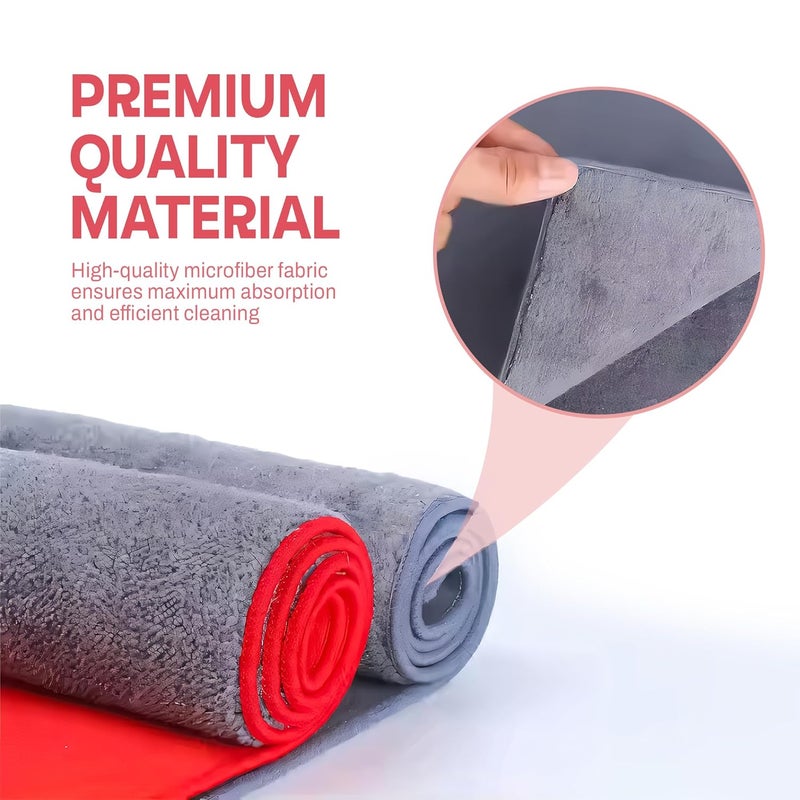 MIORAH Microfiber Cleaning Cloth for Car & Home | Ultra Soft Dusting & Glass Cleaning Cloth – Lint-Free & Reusable (30x40cm-3Pc) - Image 5