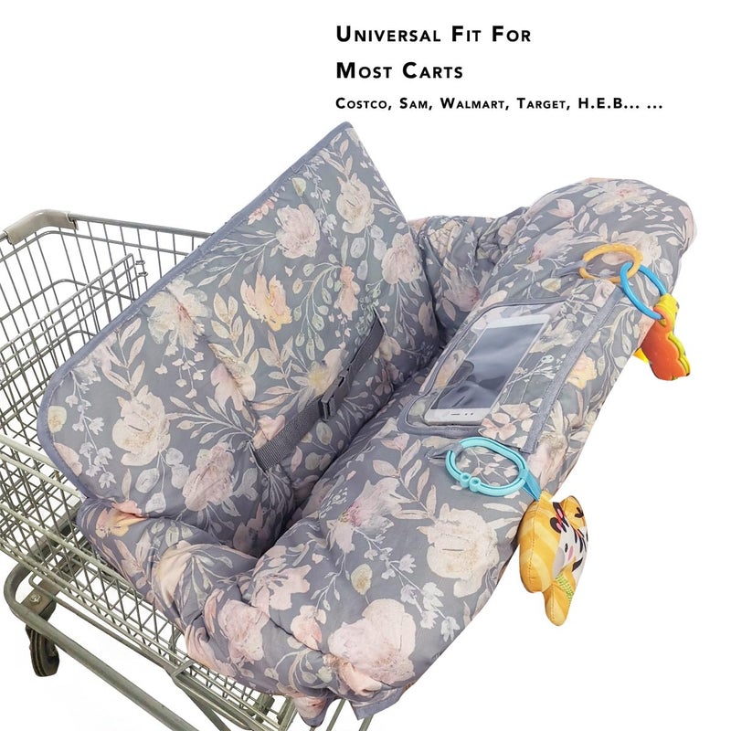 ICOPUCA Shopping Cart Cover for Baby, 2 in 1 cart Cover for Babies N high Chair Cover, Padded Grocery cart Cover for Baby Girl boy, Universal fit - Image 4