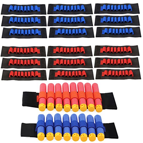 POKONBOY Compatible with Nerf Guns Darts 20 PCS Party Supplies Toy Gun Accessories Wrist Ammo Holders EVA Soft Bullets Gun Wrist Belt Band Strap Compatible with Nerf Nstrike Elite Series Blasters No Darts - Image 1