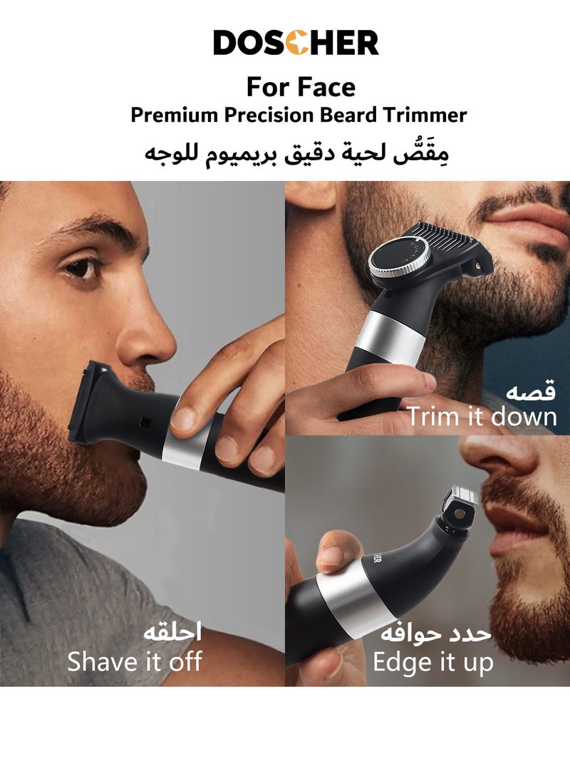 DOSCHER - Hybrid Electric Beard Trimmer and Shaver with 9-Length Settings Comb, 60 mins Runtime, 90 mins Full Charging Time, Wet & Dry Use - Image 1