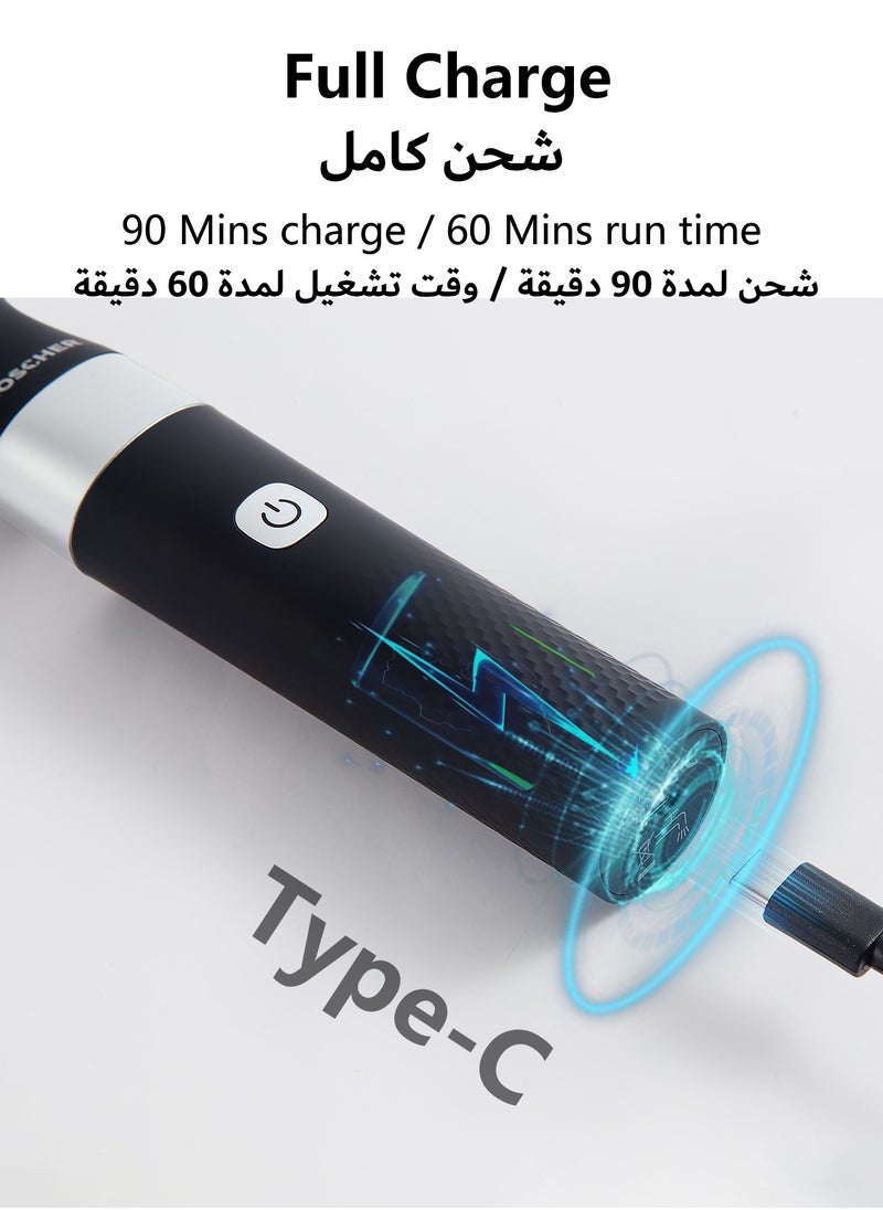 DOSCHER - Hybrid Electric Beard Trimmer and Shaver with 9-Length Settings Comb, 60 mins Runtime, 90 mins Full Charging Time, Wet & Dry Use - Image 1