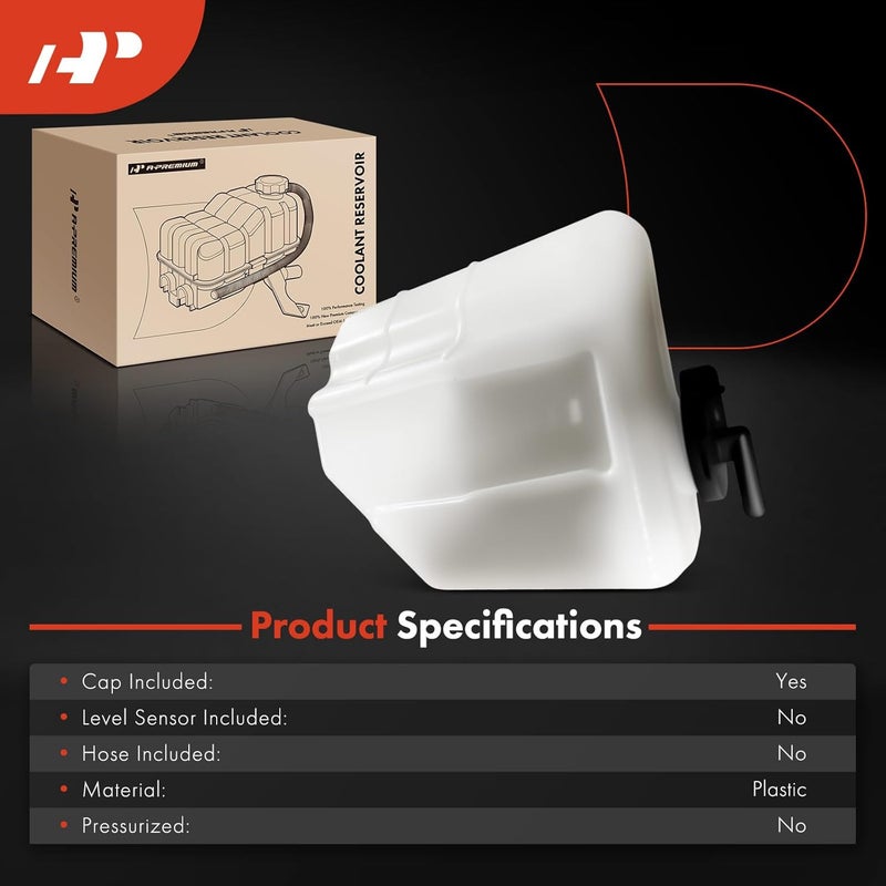 A-Premium Engine Coolant Reservoir Tank with Cap - Image 2