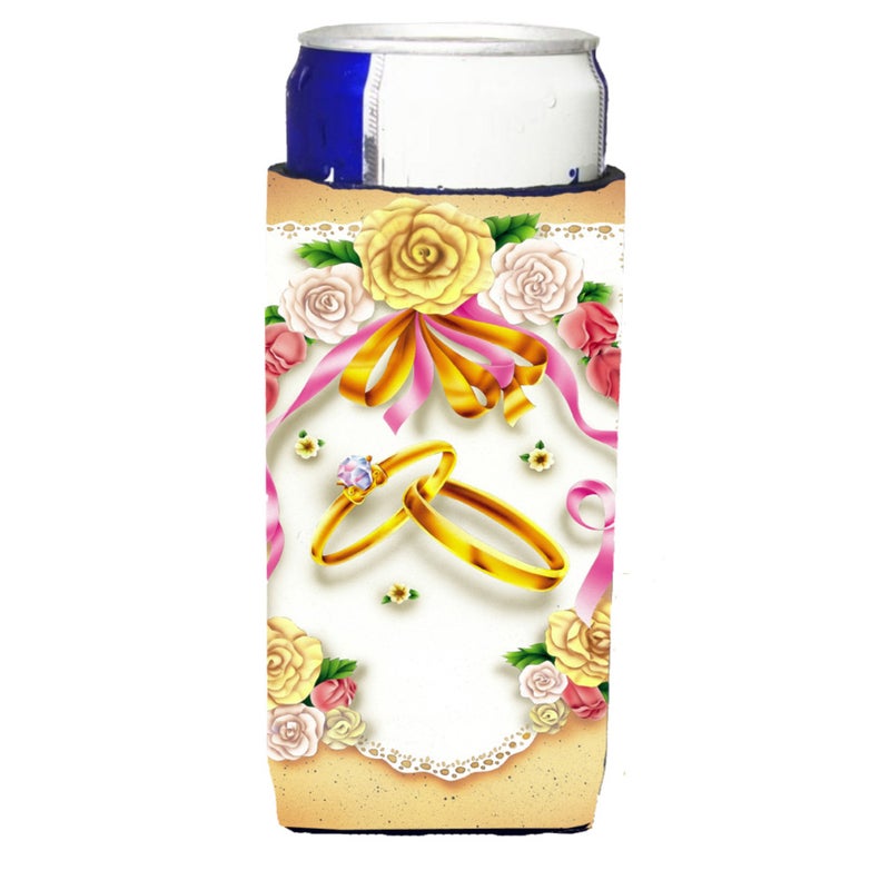 Caroline's Treasures ""Caroline's Treasures APH0604MUK Wedding Rings Michelob Ultra Koozies For Slim Cans  Multicolor""
