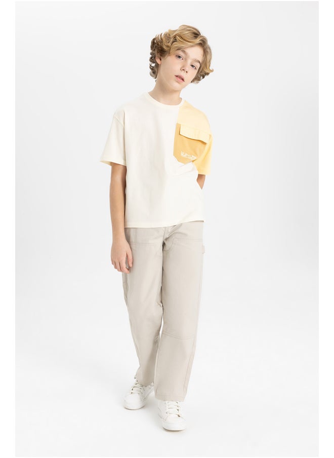 DeFacto - Boy Oversize Fit Crew Neck Knitted Short Sleeve T-Shirt - Image 1