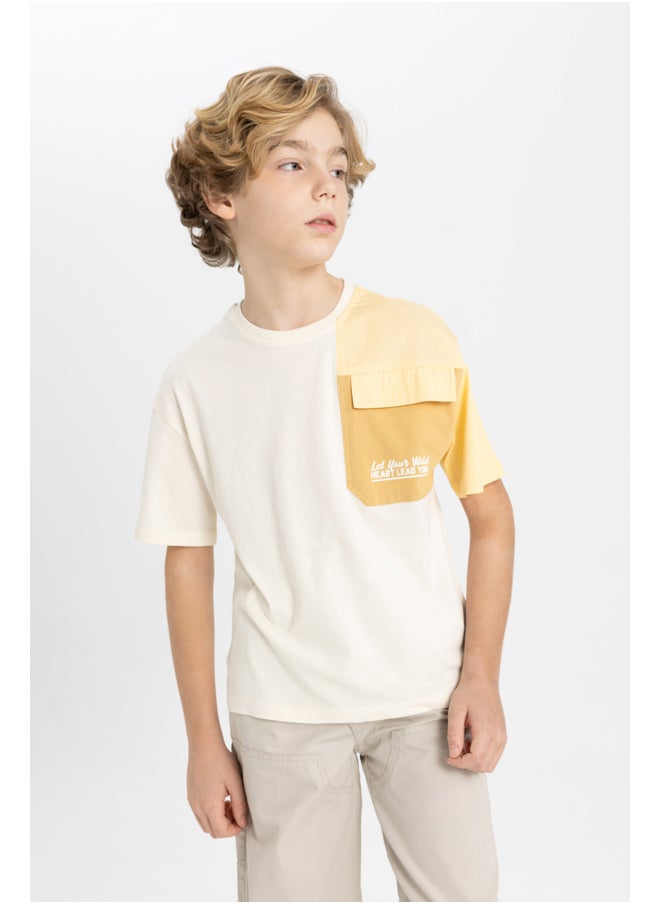 DeFacto - Boy Oversize Fit Crew Neck Knitted Short Sleeve T-Shirt - Image 1