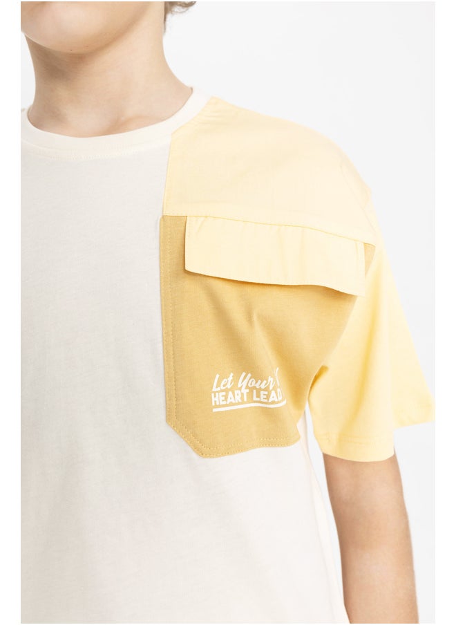DeFacto - Boy Oversize Fit Crew Neck Knitted Short Sleeve T-Shirt - Image 1