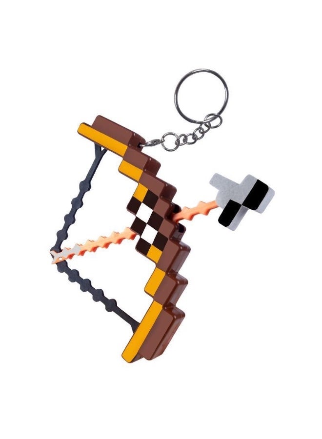 MYNGAPOP Pixel Archery Keychain - 3D Block Arrow & Bow Key Ring for Gamers, Retro Gaming Accessory Collection - Image 1