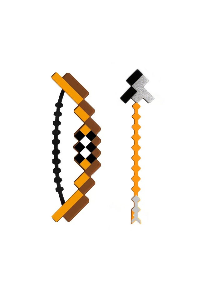 MYNGAPOP Pixel Archery Keychain - 3D Block Arrow & Bow Key Ring for Gamers, Retro Gaming Accessory Collection - Image 3