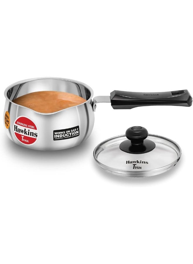 Hawkins هانكنز قدر ستانلس ستيل مع غطاء زجاجي 1 لتر - Image 1