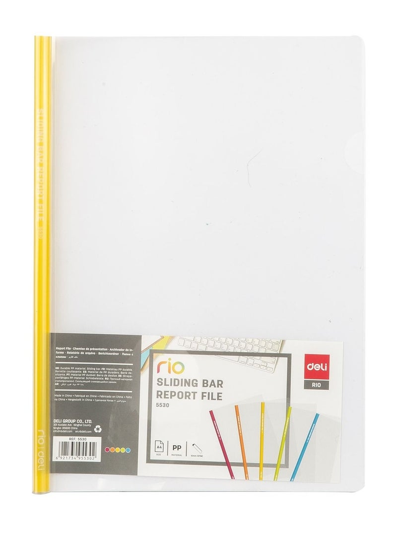 Deli ملف تقرير مكون من 5 قطع مع شريط منزلق أصفر - Image 2