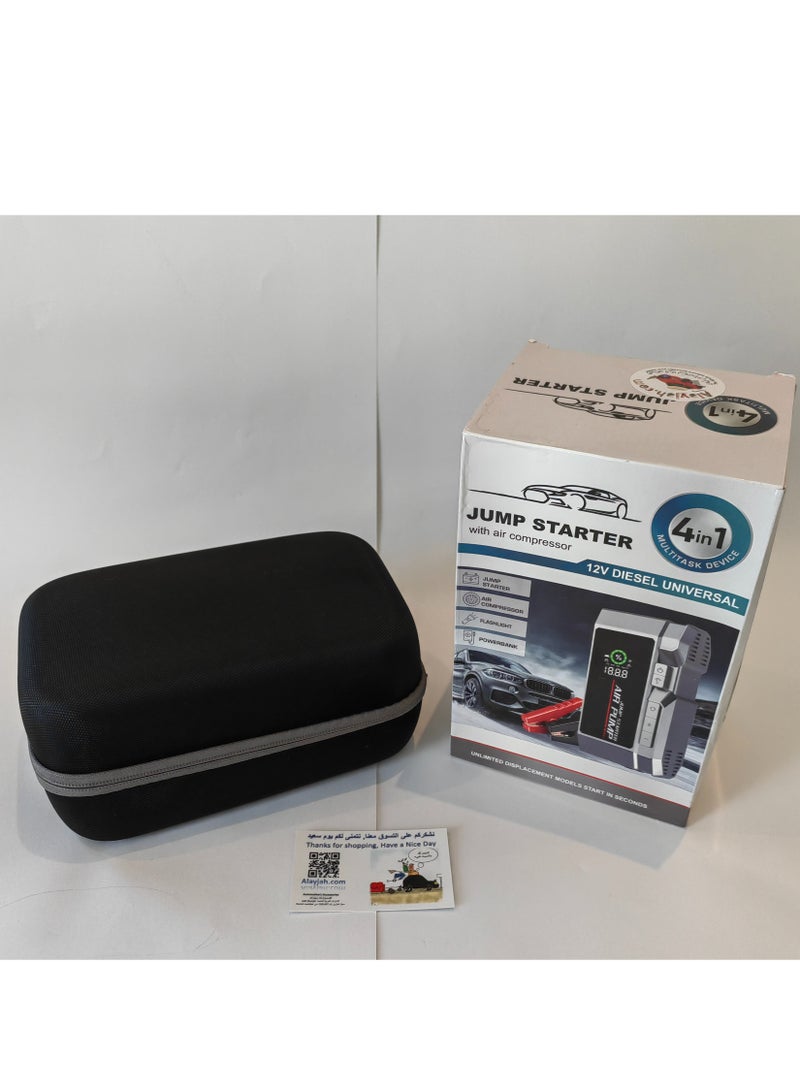 4 in 1 Car Jump Starter with Air Compressor 35000mAh Battery 150PSI Tire Inflator Flash light PowerBank - Image 2