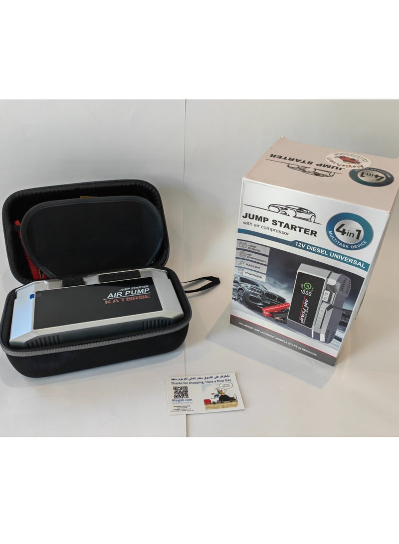 4 in 1 Car Jump Starter with Air Compressor 35000mAh Battery 150PSI Tire Inflator Flash light PowerBank - Image 3