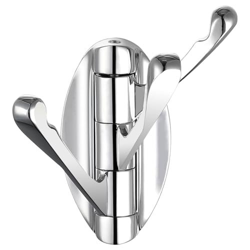 Angle Simple Bathroom Towel Hook Swivel, Metal Hand Towel Hook for Wall, Foldable Robe Coat Hanger, Chrome - Image 1