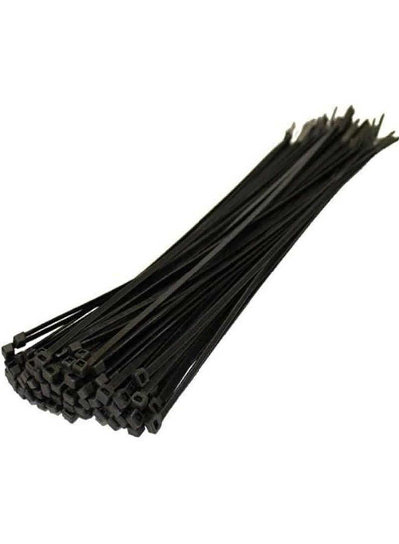 PROMASS 100-Piece Cable Tie Set Black 250millimeter