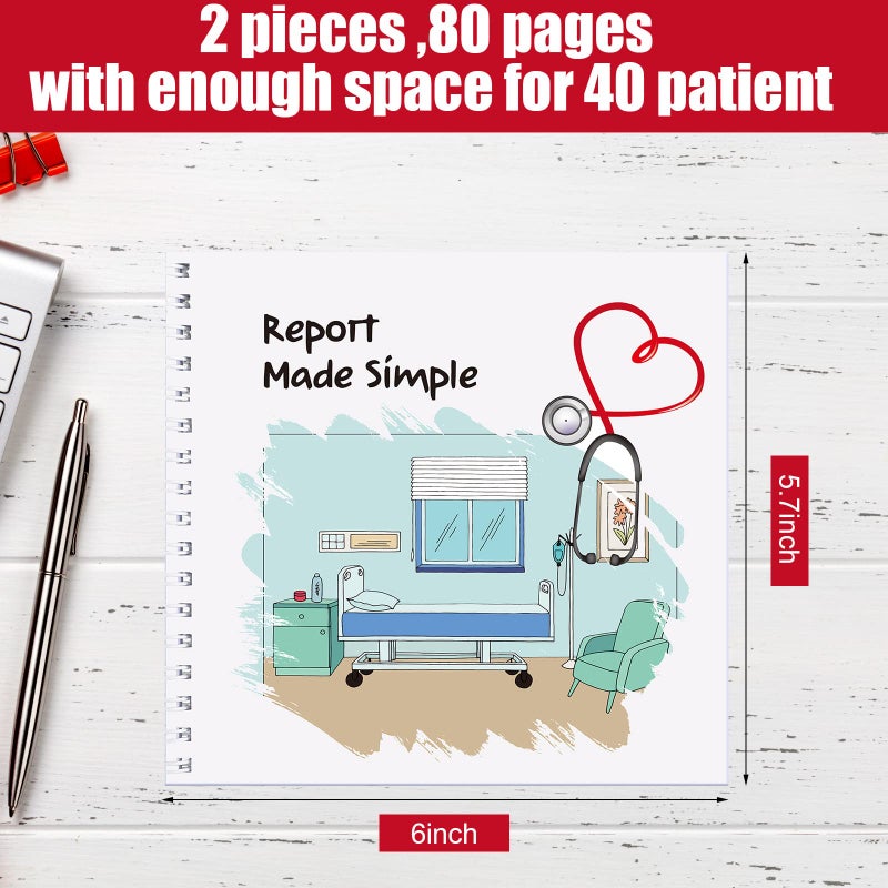 Marspark 2 Pack Nurse Report Sheet Notebook Nurse Essentials Nurse Made Simple Pocket Journals Notebook for Nursing Appreciation Gifts Clinical Supplies - Image 2