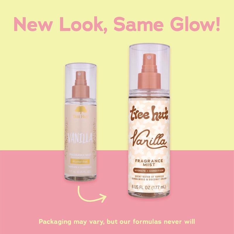 Tree Hut رذاذ عطر الفانيليا من تري هات | رذاذ للحصول على شعور منعش أو طبقه مع عطورك المفضلة | رذاذ جسم متعدد الاستخدامات | 6 أونصة سائلة - Image 2