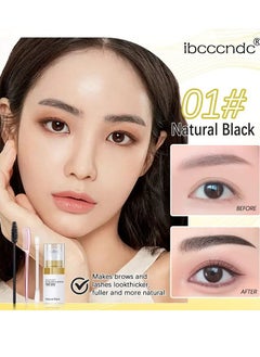 ibcccndc طقم صبغ الرموش والحواجب، طقم صبغ مكياج الرموش والحواجب مع أدوات، مكياج الحواجب والرموش باللون الأسود، طقم صبغ الرموش والحواجب باللون الأسود الداكن والممتلئ 01  - Image 3
