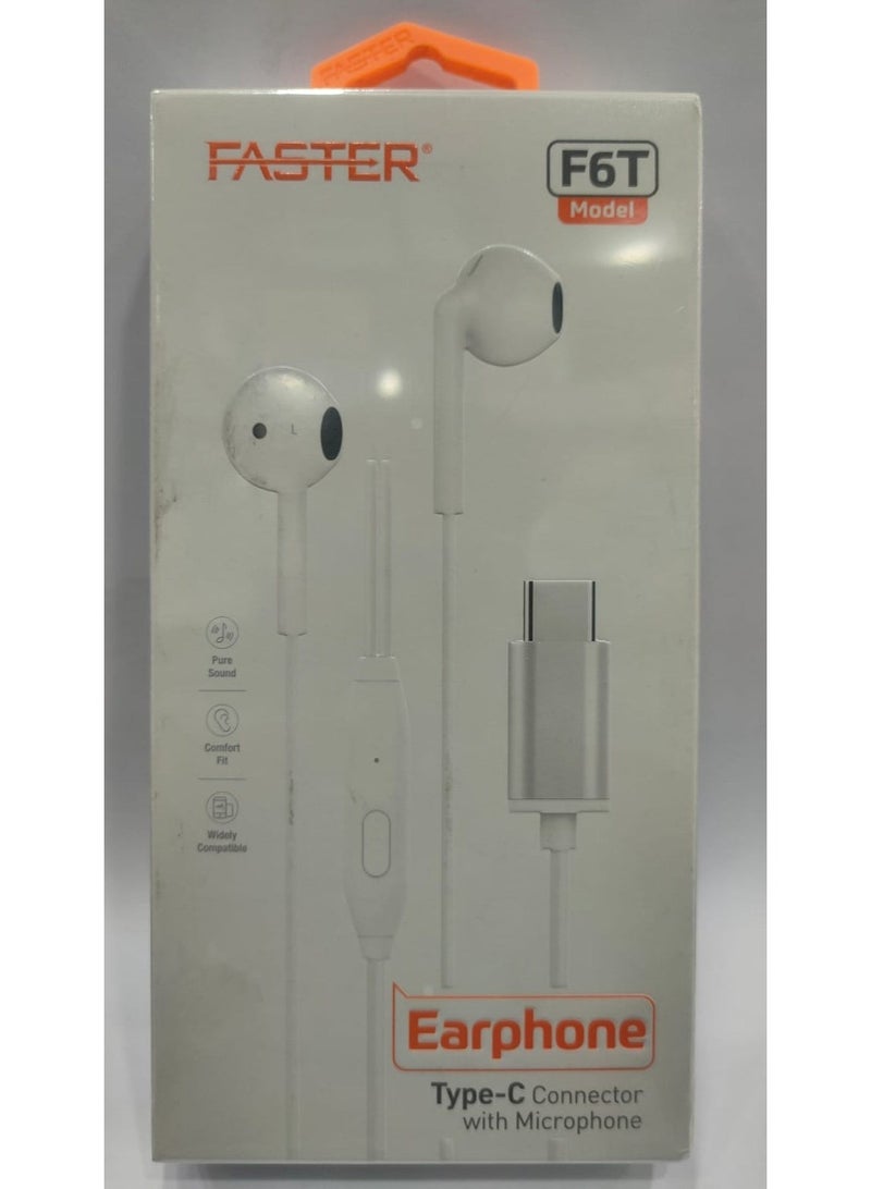 فاستر سماعة أذن F6T أسرع مزودة بموصل من النوع C وميكروفون - Image 1