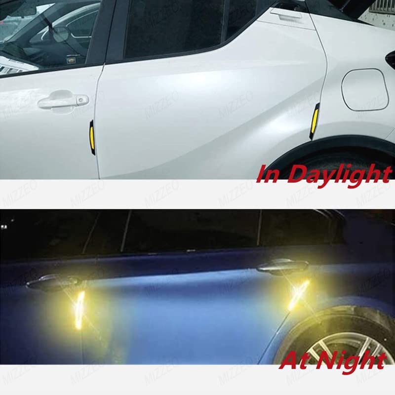 MIZZEO Reflective Car Door Edge Guard Stickers (Pack of 4, Carbon Black & Yellow) Carbon Fiber Auto Car Door Edge Sticker Compatible with BMW X1 - Image 5