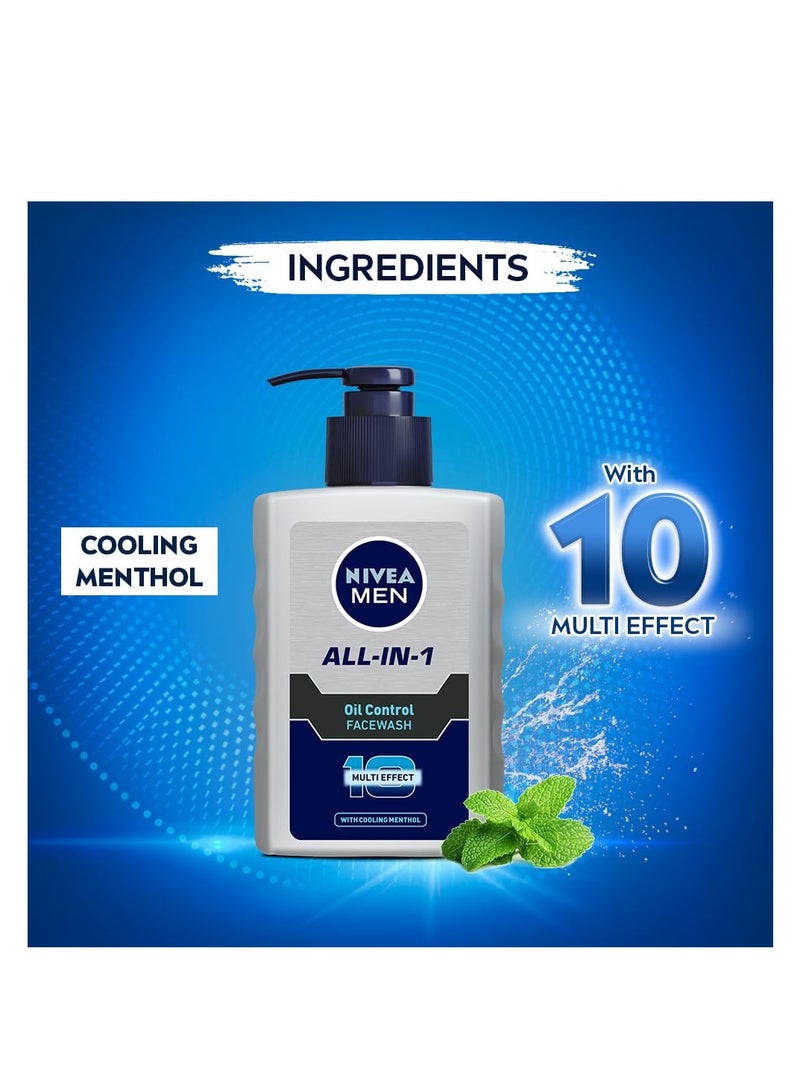 NIVEA MEN All in 1 Oil Control Face Wash | Prevents Acne | Removes excess oil and dirt | Reduces Blackheads and Whiteheads | Cooling Menthol | Unclogs & refines pores | 150ml - Image 3