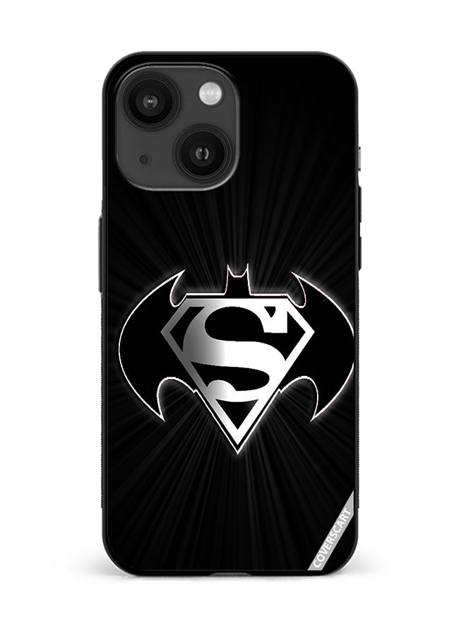 Protective Case Cover For Apple iPhone 15 Superman And Batman Design Black
