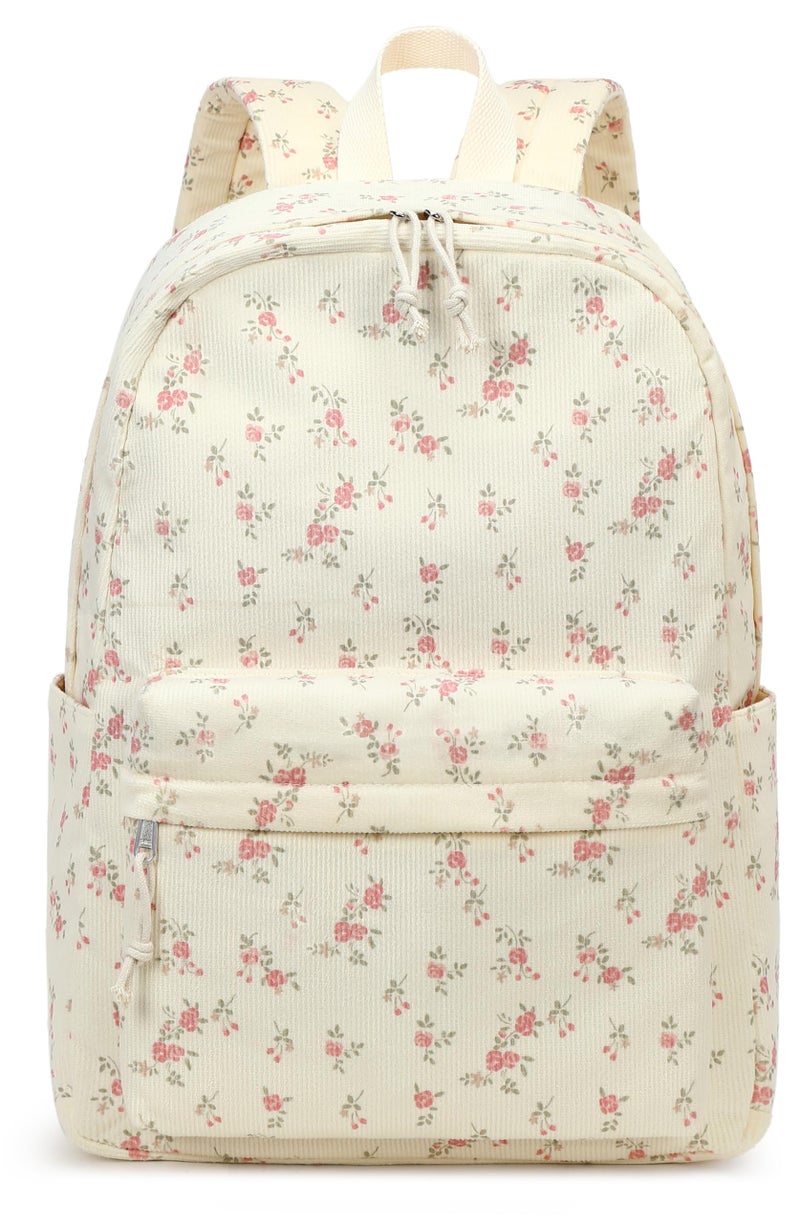 Bluboon Backpack for School Girls Women, Cute Corduroy Laptop Bookbag for Kids Teens, Durable Girls Lightweight Backpack - Image 1