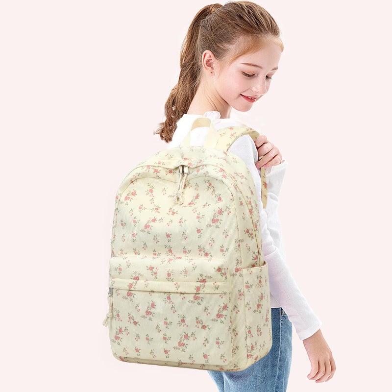 Bluboon Backpack for School Girls Women, Cute Corduroy Laptop Bookbag for Kids Teens, Durable Girls Lightweight Backpack - Image 3