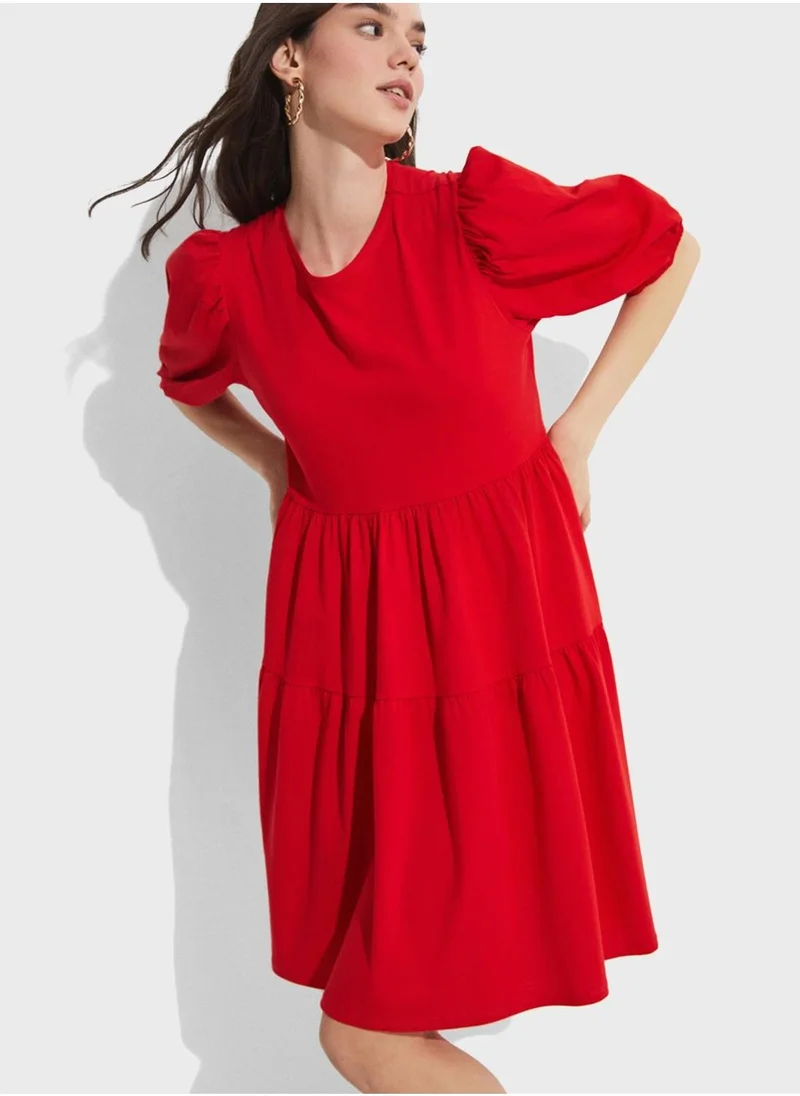 JUNE Tiered Mini Dress