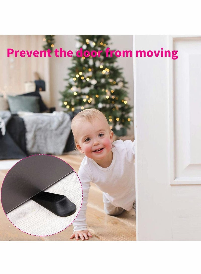 Door Stoppers Wedge Heavy Duty Door Wedge, 10 Pcs Non-Slip Door Jammer, Plastic Door Stop Wedges for Home and Office, Interior Bathroom, Kitchen, Children's Room Door  - Image 2