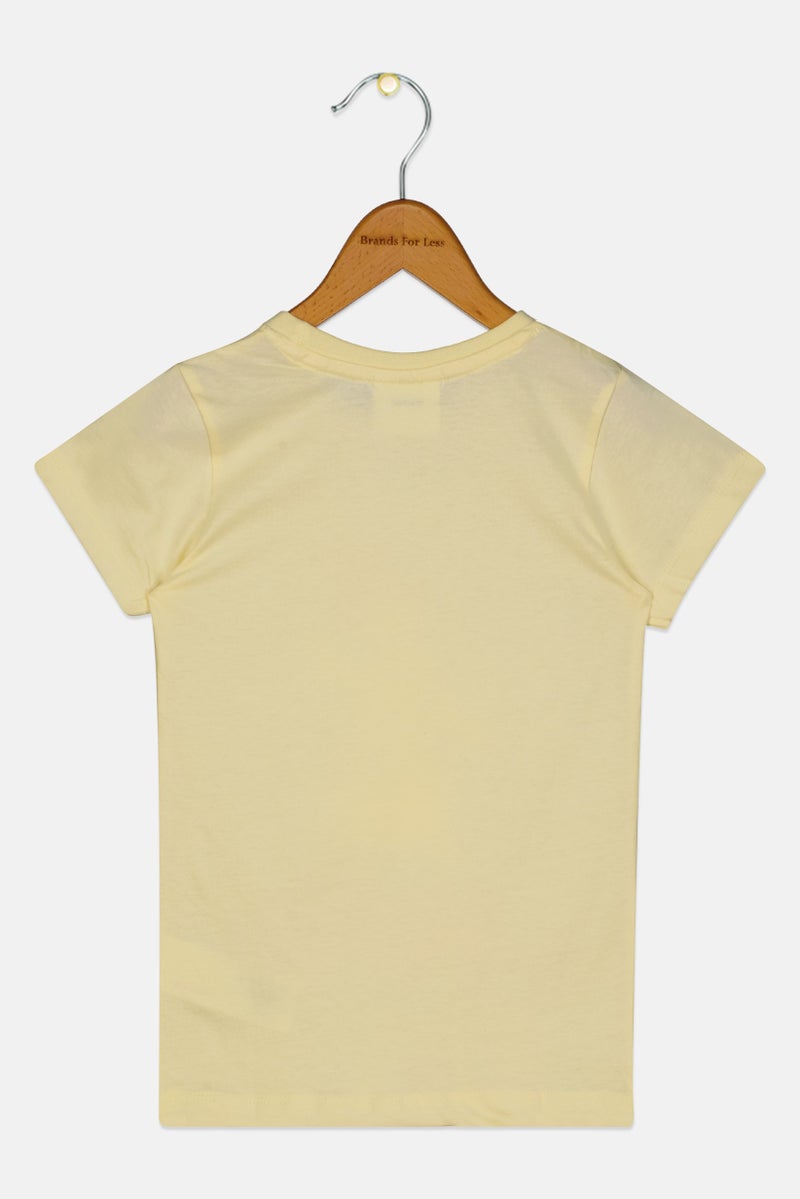 Hello Kitty Toddlers Girl Short Sleeve Graphic Print T-Shirt, Yellow - Image 2