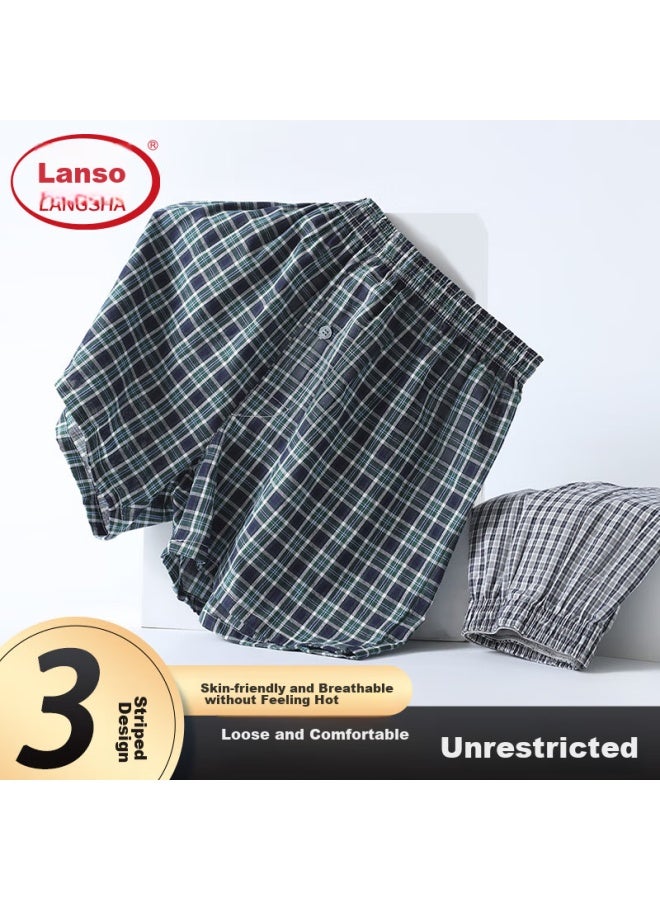 LANG SHA Langsha Men's Underwear, Aladdin Pants, Pure Cotton, Loose-fitting, Large Size, Men's Boxer Briefs, Comfortable, Breathable, Home Wear, Shorts  - Image 1