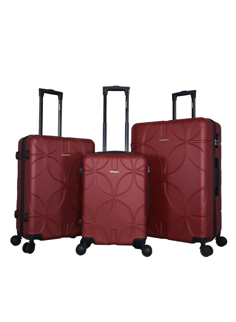 فيبتور طقم حقائب سفر 3 قطع ABS بعجلات مع نظام رقم قابل للقفل - Image 1