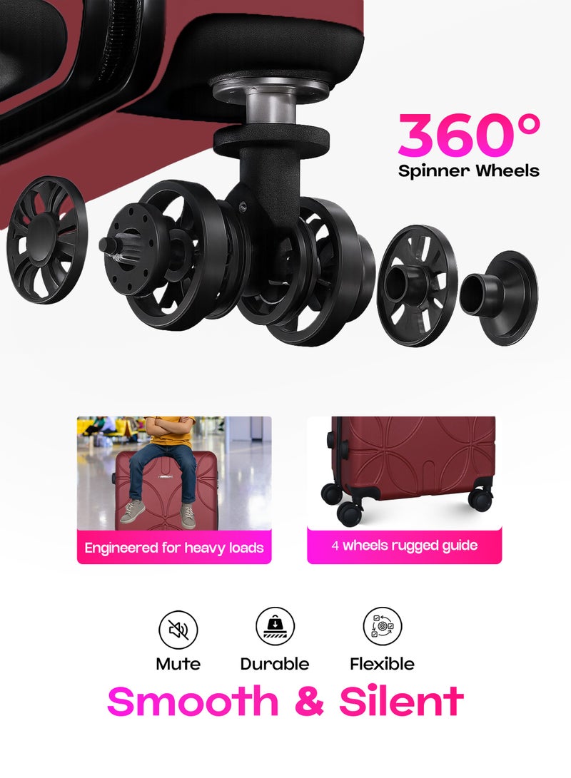 فيبتور طقم حقائب سفر 3 قطع ABS بعجلات مع نظام رقم قابل للقفل - Image 2