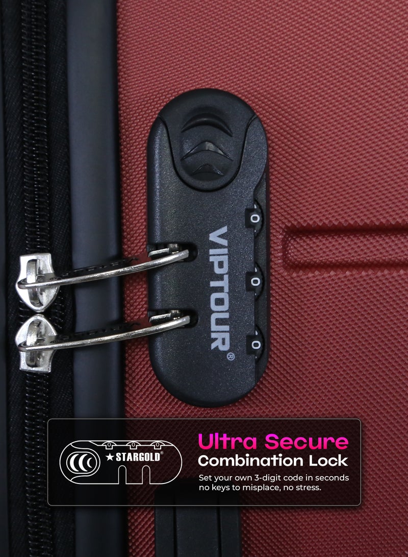 فيبتور طقم حقائب سفر 3 قطع ABS بعجلات مع نظام رقم قابل للقفل - Image 3