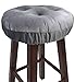 Augld Augld Bar Stool Cushion Covers -Anti-Slip Padded Round Chiar Cushion 12" Velvet Grey  - Image 2